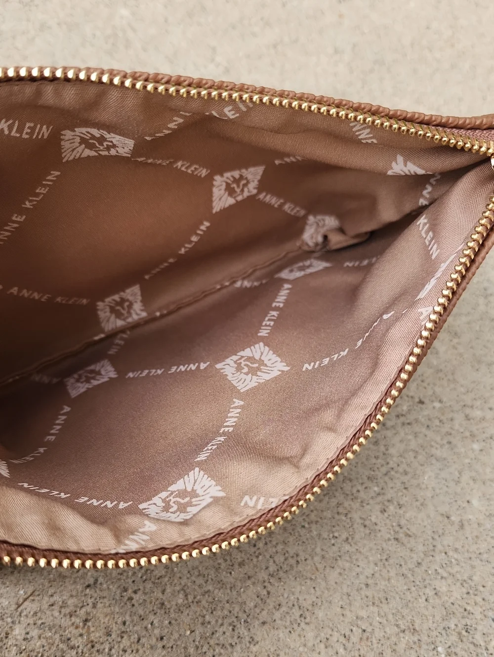 Anne Klein Brown Woven Wristlet Clutch